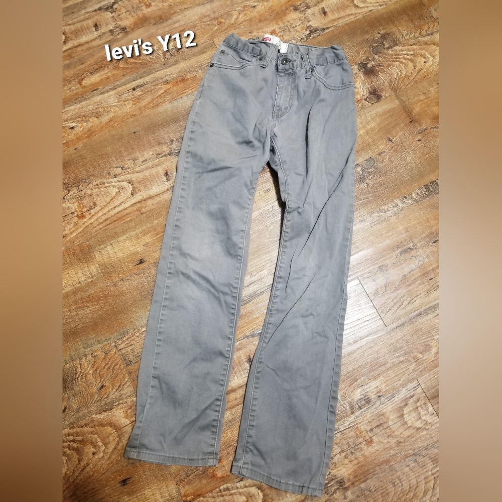 2 Levi's Jean Youth Boys Size 12 Grey & Black Denim Straight Kids